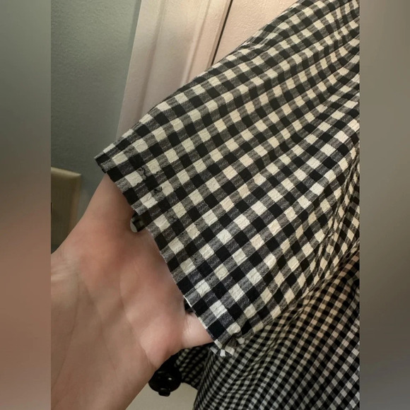 Catherine’s 100% Cotton gingham black white blouse size 2X 22/24 #1342 - Picture 4 of 8